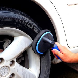 轮胎上光刷多功能清洁刷可替换海绵洗刷省力轮胎打蜡工具汽车用品