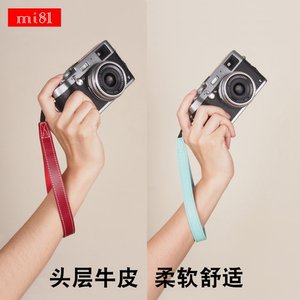 mi81微单相机手腕带富士X100v徕卡Typ109适用于索尼a6100真皮手绳