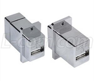L-com全屏蔽镀金属面板是安装USB 转接头 A口 TO A口ECF504-UAAS