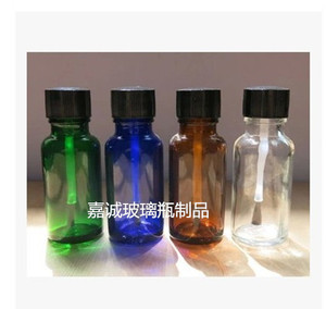 指甲油瓶毛刷玻璃瓶20/30/50ml塑料盖涂漆瓶胶水分装空瓶腮红瓶子