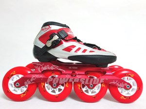 【红旗轮滑】台湾炫速 成人 男女森口速度轮滑鞋4*100MM儿童专业
