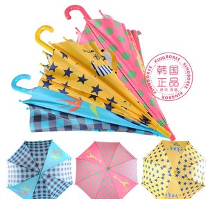 韩国原装进口儿童雨伞 宝宝学生伞自动长炳伞 卡通雨伞 创意雨伞