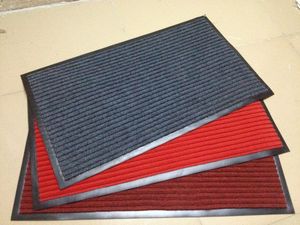 PVC复合条纹欢迎光临地毯防水门垫 吸水脚垫 迎宾红地毯 刮沙地垫