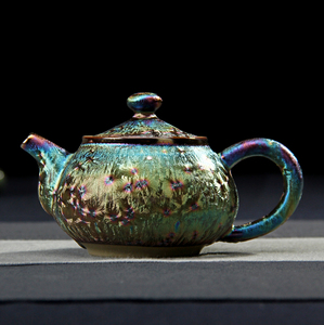 七彩茶壶陶瓷窑变茶具孔雀壶曜变天目茶杯整套茶具套装旅行茶壶
