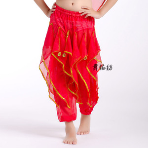儿童肚皮舞裤子下装 女童印度舞蹈服装裤子 幼儿园舞蹈旋转裤