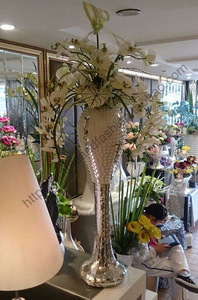 现代时尚花瓶 客厅落地玻璃马赛克大花瓶 家居摆设装饰插花瓶花器