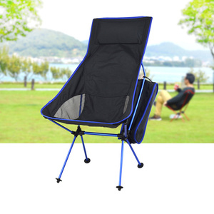 新款升级折叠椅月亮椅沙滩椅户外钓鱼椅便携椅子带靠枕舒适凳子