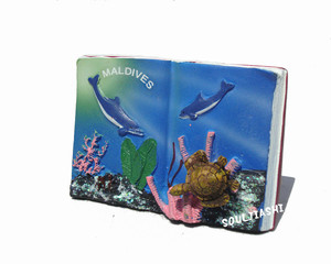 热卖马尔代夫纪念品创意礼品树脂书本冰箱贴留言贴 原单 海洋系列