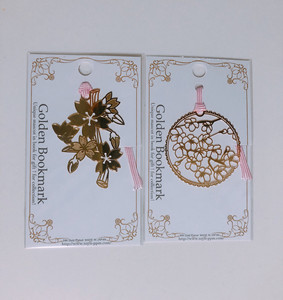 日本制24k镀金和风樱花创意金属书签手账文具礼品全新。上海现