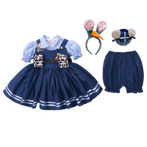 兔子警官jk儿童衣服服装cos女警蓝色洛丽塔连衣裙3岁女童夏季裙子