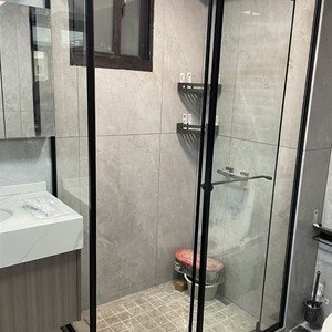 不锈钢一字淋浴房卫生间玻璃隔断沐浴G房长方形简易两移门定制推