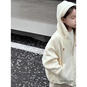 韩国童装男女儿童外套春秋装中小宝宝洋气上衣男孩白色休闲卫衣潮