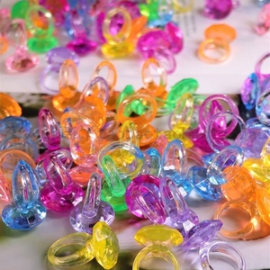 戒指造型儿童宝石特大塑料钻戒道具摆件收藏水晶首饰奖励幼儿园