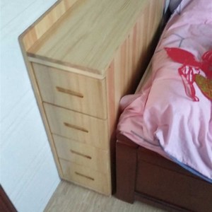 定做实木床头柜夹缝柜储物窄柜沙发边角柜卧室客厅收纳柜松木家具