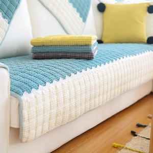 速发北欧简约沙发垫防滑布艺四季通用实木套罩巾客厅加厚样板间坐