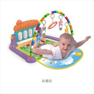 婴儿脚踏钢琴健身架玩具 多功能早教音乐灯光宝宝爬行垫