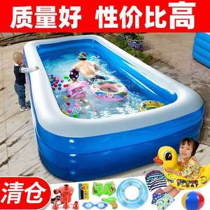 现货速发超大号冲气游泳池充气游泳池加厚成人家用可折叠浴缸儿童