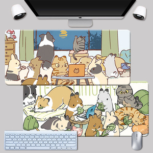 提摩西小队滑鼠垫超大可爱兔子加厚动漫桌垫女生办公电脑键盘垫子
