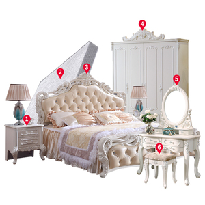 欧式1.8米1.5家卧室套装组合成套床具实木双人雕花大床公主床婚床