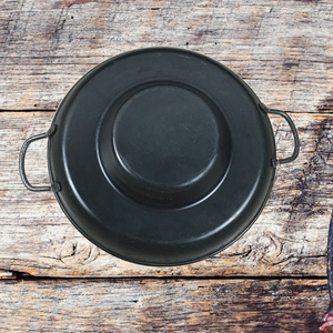 无涂层热板黑色材质深型平底煎锅土豆烙锅烙饼熟铁锅商用铁板烧锅