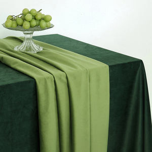 欧式甜品台桌布 婚礼桌子背景装饰拍摄道具M布 轻奢丝绒绿色餐桌