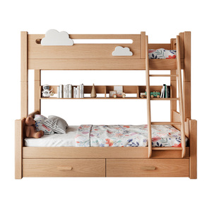 上下铺双层床成人小户型双人床儿童床榉木全实木高层床两低上下床