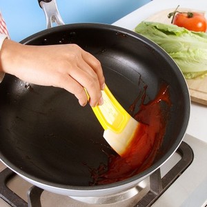 厨房烹饪小工具硅胶盘底不沾油刮刀 刷锅神器 厨房清洁锅刷刷酱板