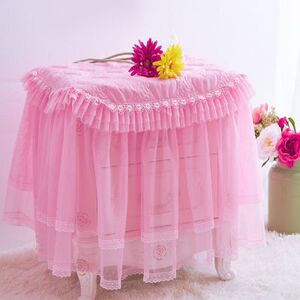 蕾丝公主风床头柜罩粉色盖布小方桌欧式台布电视柜防尘罩米大红色