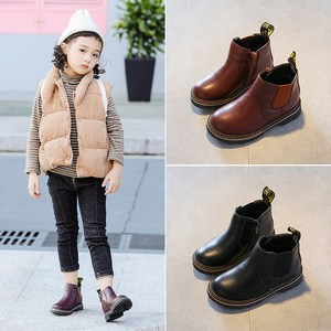 女童童靴2018秋季新款韩版伦主靴英公风加绒儿童马丁靴女短靴子.
