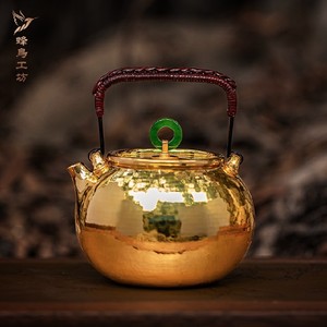 蜂鸟工坊银壶李树元镀金日本茶壶家用提梁壶一张打食品级银泡茶具