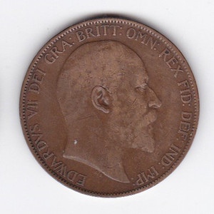 英国 爱德华七世 一便士 百年老币 大铜币 1903年 直径31MM 2号