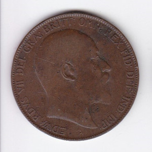 英国 爱德华七世 一便士 百年老币 大铜币 1907年 直径31MM