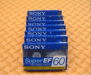 索尼SUPER EF60空白磁带录音带复读机学习机用(破皮裂壳 }