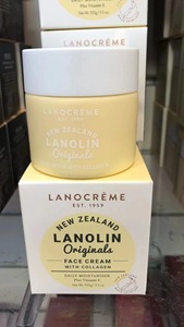 现货 新西兰原装Lanocreme兰侬绵羊油含胶原蛋白面霜100克