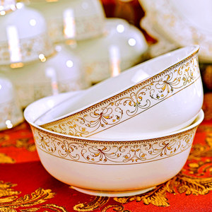 碗家用吃饭碗餐具套装碗盘欧式碗碟盘子汤碗北欧陶瓷米饭碗筷中式