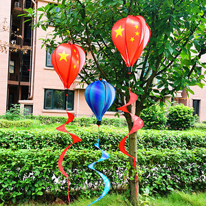 彩虹旋转热气球风转风车串户外楼盘幼儿园国庆装饰手工儿童玩具