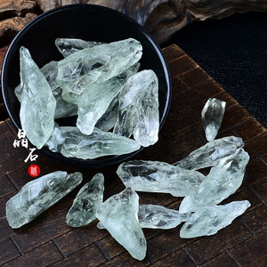 天然绿水晶骨干原石摆件长条形水晶矿物标本绿色石头香薰扩香石