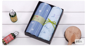 日本内野UCHINO和风2条装毛巾礼盒纯棉纱布面巾柔软舒适公司福利
