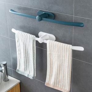 毛巾卫生间免打孔置物架浴室挂架浴巾架塑料简约创意单杆收纳架子