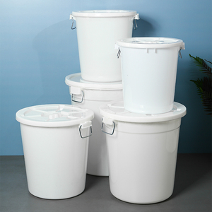 特厚带盖塑料大白桶家用储水桶蓝色胶桶120升大水桶酿酒桶食品级