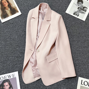 淡粉色西装外套女2024年早春新款设计感韩版休闲气质时尚潮流西服