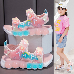品牌女童凉鞋儿童夏季新款2024中大童小女孩公主沙滩鞋软底童鞋