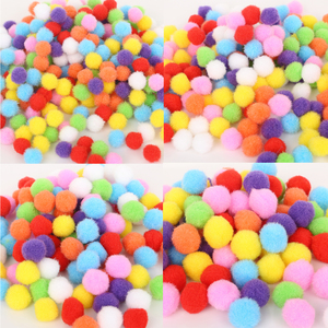 混色毛线球diy绒球美工区区域材料幼儿园手工制作彩色小棉球饰品