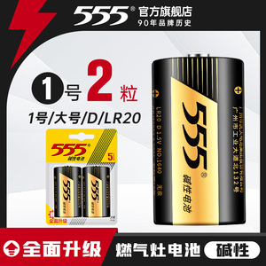555大号电池2粒一号碱性电池1号1.5v干电池lr20热水器煤气灶燃气
