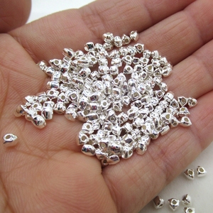 s925纯银三角形碎银子隔珠 DIY手工串珠手链项链几何银饰品配件