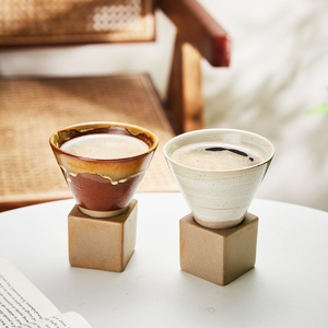 中古手工陶瓷杯漏斗状粗陶马克杯创意水杯子咖啡杯小众冷萃杯茶杯