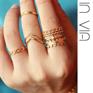 波西米亚风金色钛钢叠戴戒指女开口个性不掉色希腊埃及印度首饰品
