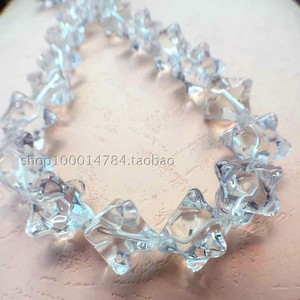 天然白水晶对角方块花透明7A diy手链项链梅尔卡巴 立体六芒星
