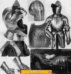 中世纪骑士头盔胸甲护具盔甲细节素材图集（英）