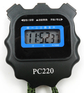 正品秒表计时器 天福PC220 单排2道 田径裁判电子运动跑步 送口哨